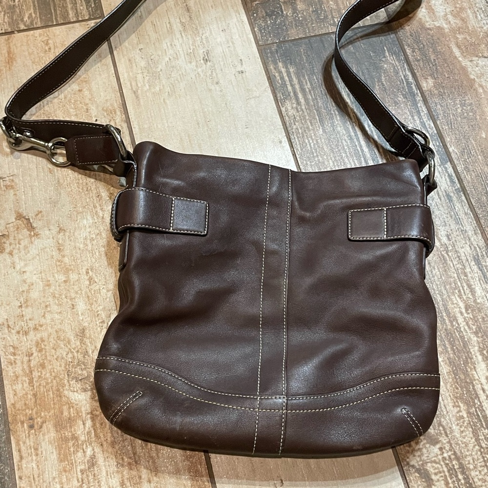 Coach Dark Brown Leather Shoulder Bag - Picture 9 of 9